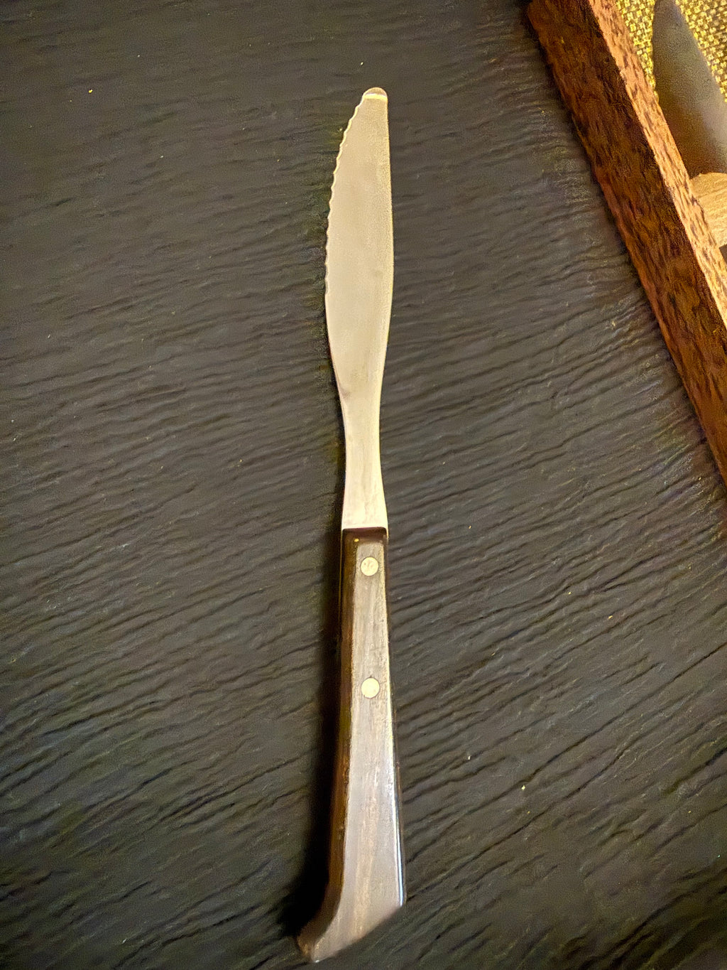 Vintage MCM 6-Piece Steak Knife Set in Wooden Presentation Case