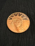 1 Oz .999 Fine Copper Liberty Head Bullion Round